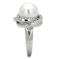 MA3W759 - Rhodium Brass Ring with Synthetic Pearl in White