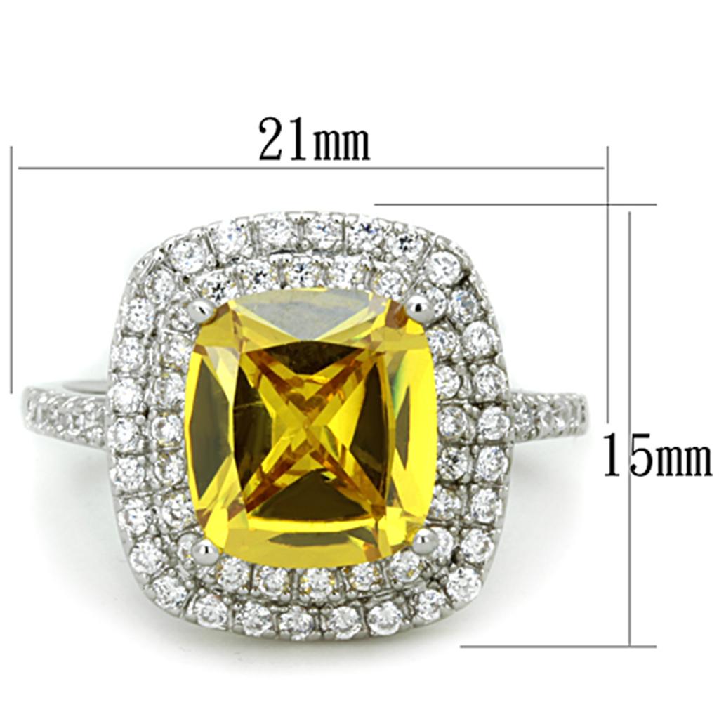 MA3W760 - Rhodium Brass Ring with AAA Grade CZ  in Topaz