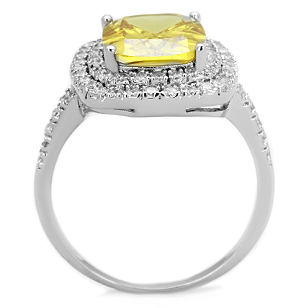 MA3W760 - Rhodium Brass Ring with AAA Grade CZ  in Topaz
