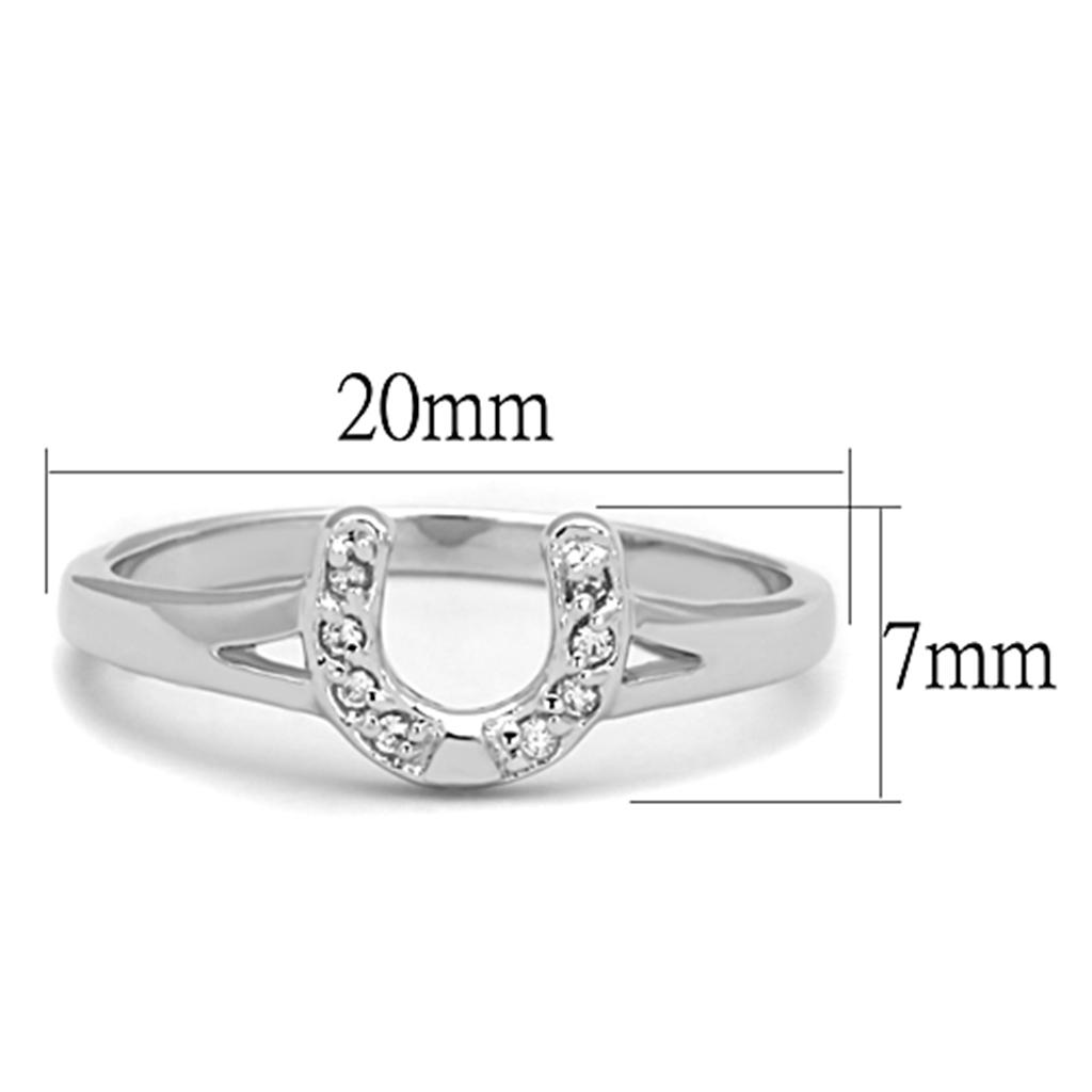 MA3W762 - Rhodium Brass Ring with AAA Grade CZ  in Clear