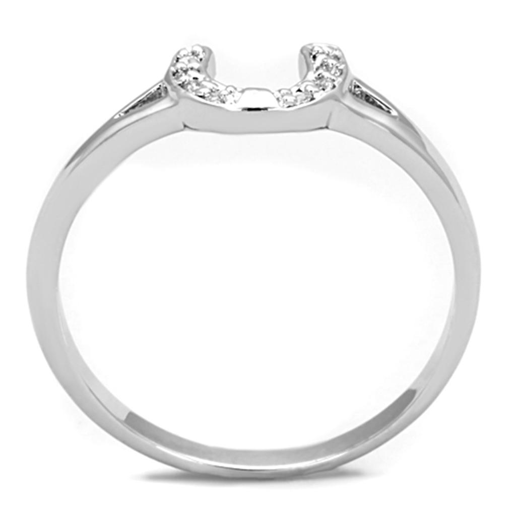 MA3W762 - Rhodium Brass Ring with AAA Grade CZ  in Clear