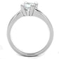 MA3W764 - Rhodium Brass Ring with AAA Grade CZ  in Clear