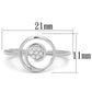 MA3W765 - Rhodium Brass Ring with AAA Grade CZ  in Clear