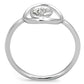 MA3W765 - Rhodium Brass Ring with AAA Grade CZ  in Clear