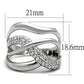 MA3W766 - Rhodium Brass Ring with AAA Grade CZ  in Clear