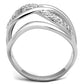 MA3W766 - Rhodium Brass Ring with AAA Grade CZ  in Clear