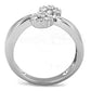 MA3W767 - Rhodium Brass Ring with AAA Grade CZ  in Clear