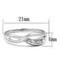 MA3W768 - Rhodium Brass Ring with AAA Grade CZ  in Clear