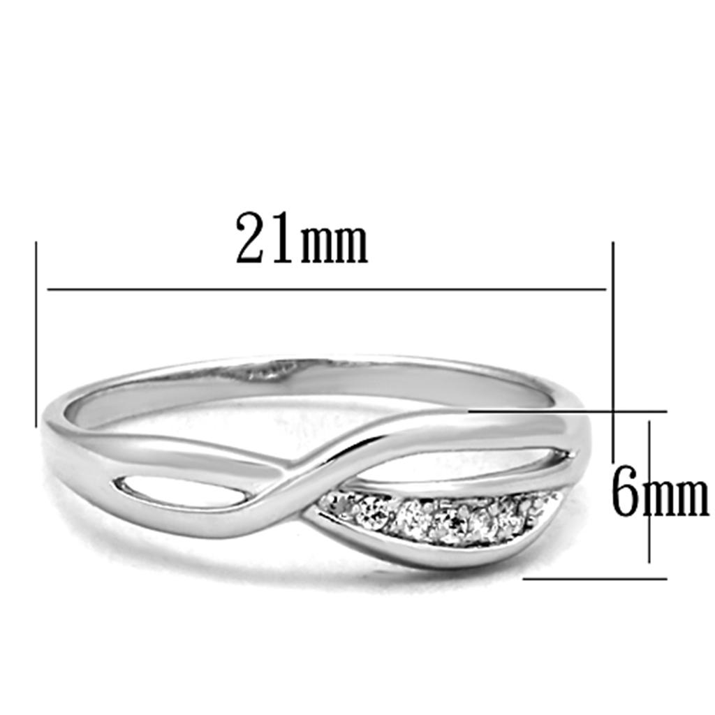 MA3W768 - Rhodium Brass Ring with AAA Grade CZ  in Clear