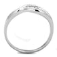 MA3W768 - Rhodium Brass Ring with AAA Grade CZ  in Clear