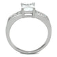 MA3W769 - Rhodium Brass Ring with AAA Grade CZ  in Clear