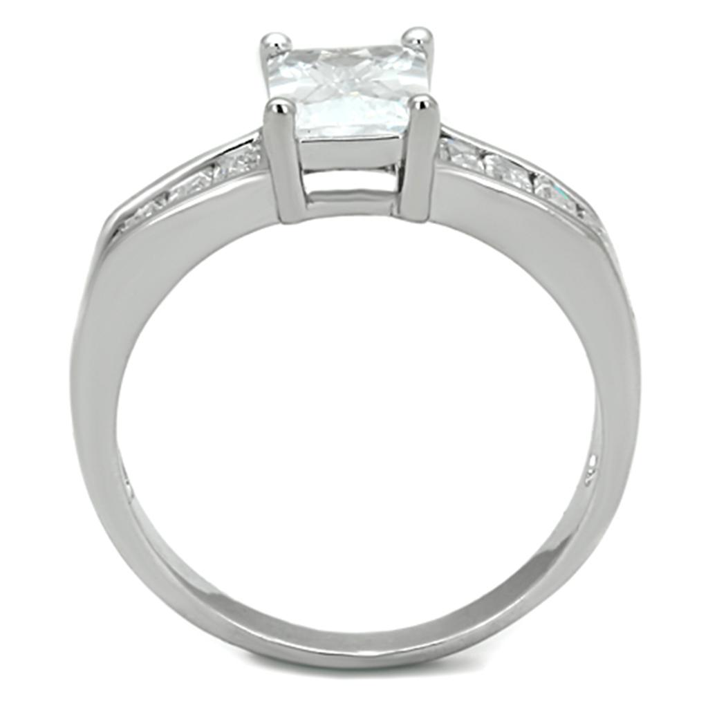MA3W769 - Rhodium Brass Ring with AAA Grade CZ  in Clear