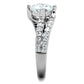 MA3W770 - Rhodium Brass Ring with AAA Grade CZ  in Clear