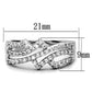 MA3W771 - Rhodium Brass Ring with AAA Grade CZ  in Clear