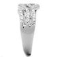 MA3W771 - Rhodium Brass Ring with AAA Grade CZ  in Clear