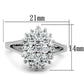 MA3W772 - Rhodium Brass Ring with AAA Grade CZ  in Clear