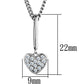 MA3W773 - Rhodium Brass Chain Pendant with AAA Grade CZ  in Clear