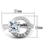MA3W774 - Rhodium Brass Ring with AAA Grade CZ  in Clear