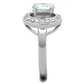 MA3W774 - Rhodium Brass Ring with AAA Grade CZ  in Clear