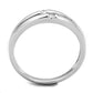 MA3W779 - Rhodium Brass Ring with AAA Grade CZ  in Clear