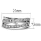 MA3W782 - Rhodium Brass Ring with AAA Grade CZ  in Clear