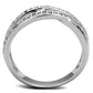 MA3W782 - Rhodium Brass Ring with AAA Grade CZ  in Clear