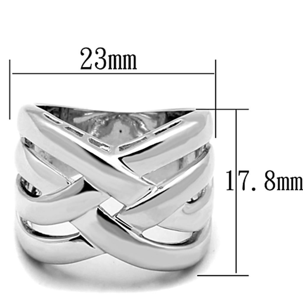 MA3W784 - Rhodium Brass Ring with No Stone