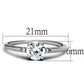 MA3W786 - Rhodium Brass Ring with AAA Grade CZ  in Clear