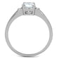 MA3W786 - Rhodium Brass Ring with AAA Grade CZ  in Clear