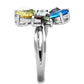 MAJaime Cocktail Ring - Rhodium Brass, AAA CZ , Multi Color - 3W789