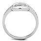 MA3W790 - Rhodium Brass Ring with AAA Grade CZ  in Clear