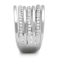 MA3W791 - Rhodium Brass Ring with AAA Grade CZ  in Clear