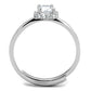 MA3W795 - Rhodium Brass Ring with AAA Grade CZ  in Clear