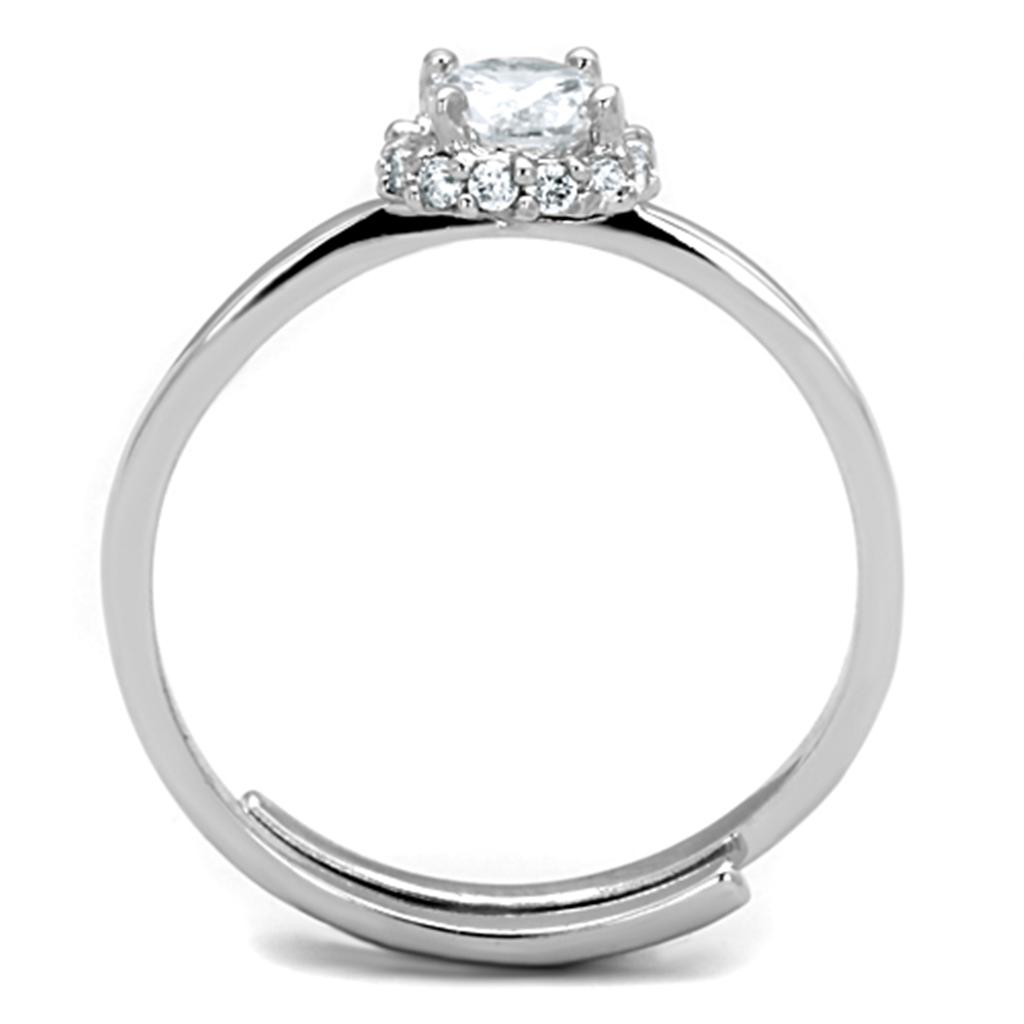 MA3W795 - Rhodium Brass Ring with AAA Grade CZ  in Clear
