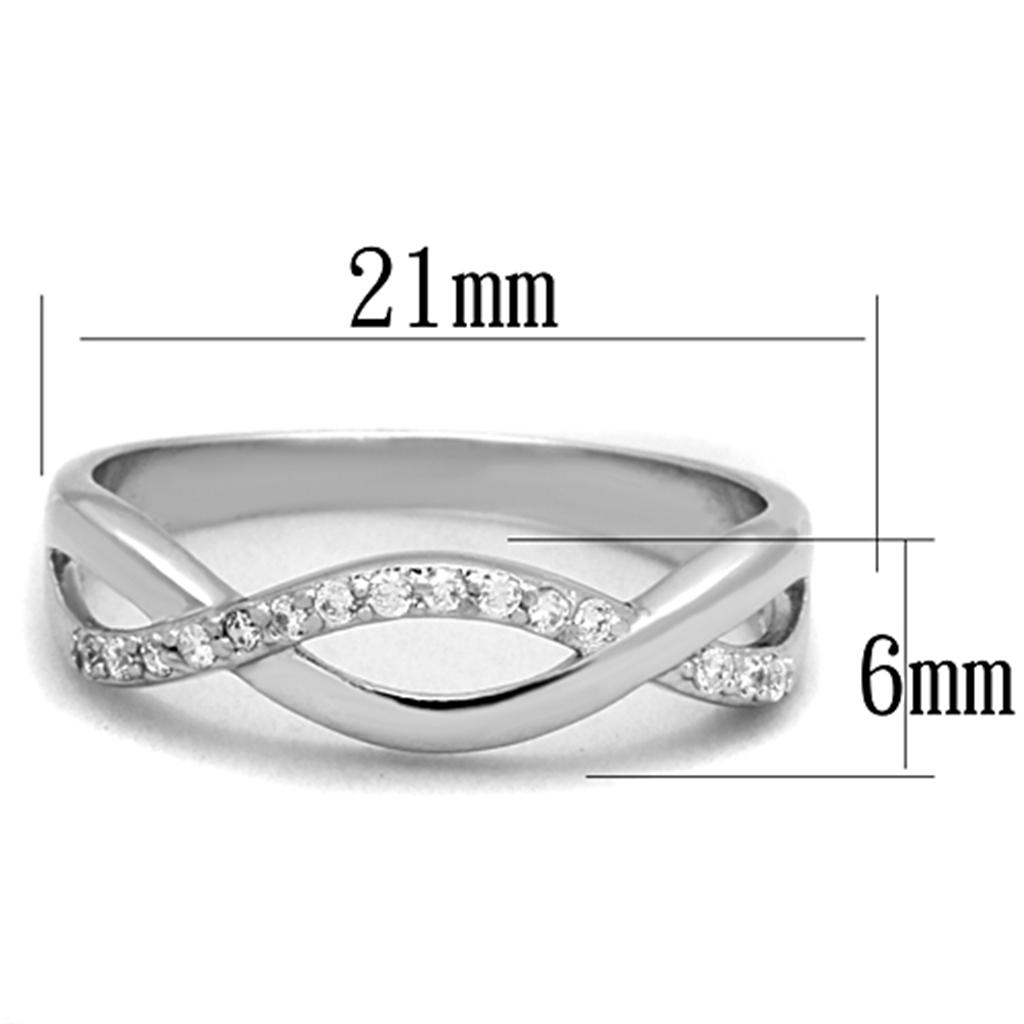 MA3W796 - Rhodium Brass Ring with AAA Grade CZ  in Clear
