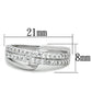 MA3W798 - Rhodium Brass Ring with AAA Grade CZ  in Clear