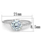 MA3W801 - Rhodium Brass Ring with AAA Grade CZ  in Clear