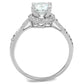 MA3W801 - Rhodium Brass Ring with AAA Grade CZ  in Clear