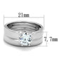 MA3W805 - Rhodium Brass Ring with AAA Grade CZ  in Clear