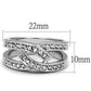 MA3W806 - Rhodium Brass Ring with AAA Grade CZ  in Clear