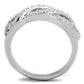 MA3W809 - Rhodium Brass Ring with AAA Grade CZ  in Clear