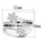 MA3W810 - Rhodium Brass Ring with AAA Grade CZ  in Clear