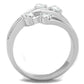 MA3W813 - Rhodium Brass Ring with AAA Grade CZ  in Clear
