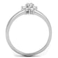 MA3W814 - Rhodium Brass Ring with AAA Grade CZ  in Clear