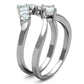 MA3W815 - Rhodium Brass Ring with AAA Grade CZ  in Clear