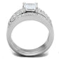 MA3W817 - Rhodium Brass Ring with AAA Grade CZ  in Clear