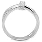 MA3W819 - Rhodium Brass Ring with AAA Grade CZ  in Clear
