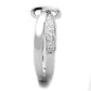 MA3W819 - Rhodium Brass Ring with AAA Grade CZ  in Clear