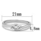 MA3W822 - Rhodium Brass Ring with AAA Grade CZ  in Clear