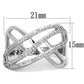 MA3W823 - Rhodium Brass Ring with AAA Grade CZ  in Clear
